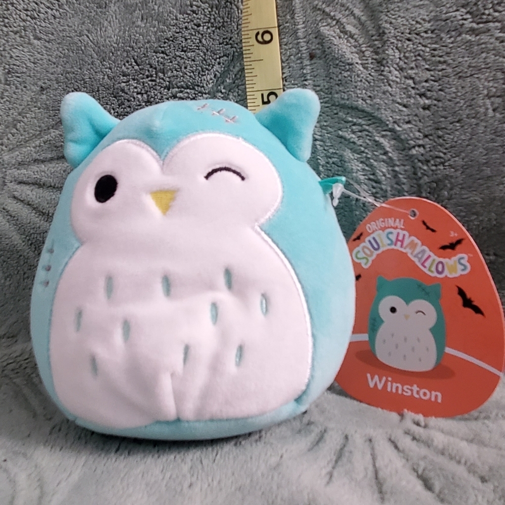 Squishmallows Halloween Winston The Owl 5" Plush Stitches Winking 2023 NWT